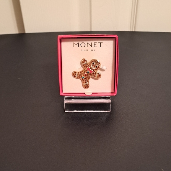 Monet Accessories - Monet Gingerbread Man Brooch with Multicolor Crystals NWT